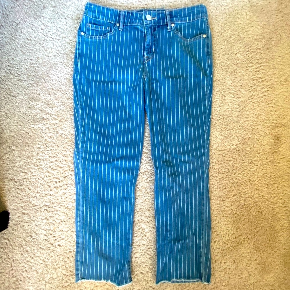 Cropped Stripe Jeans